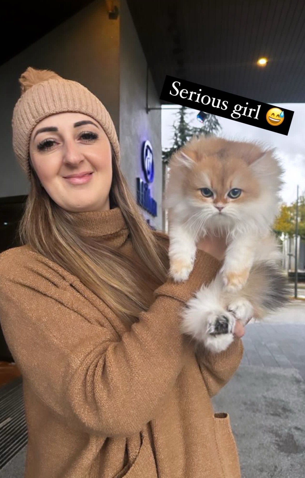 Owner with kitten