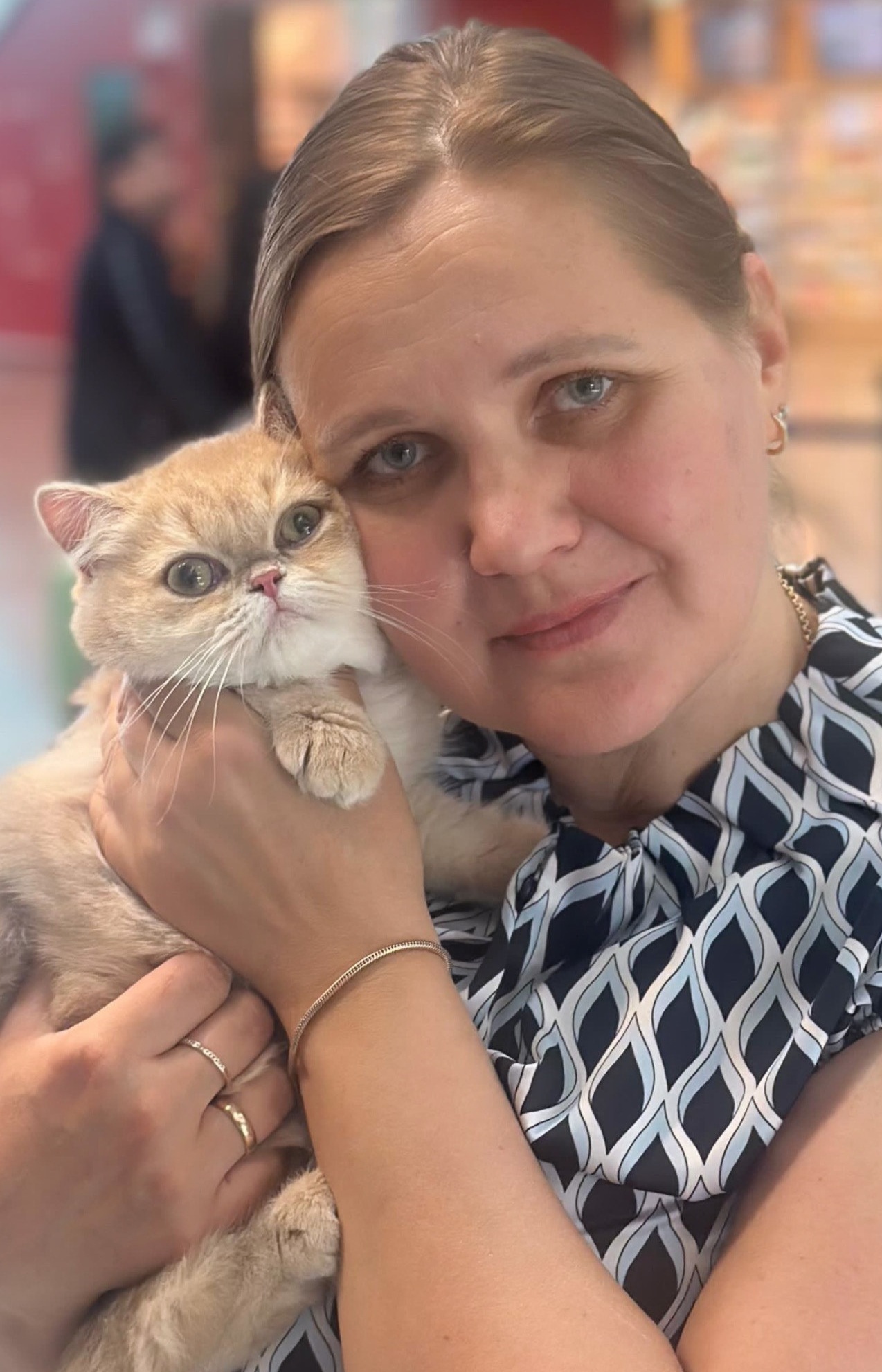 Owner with kitten