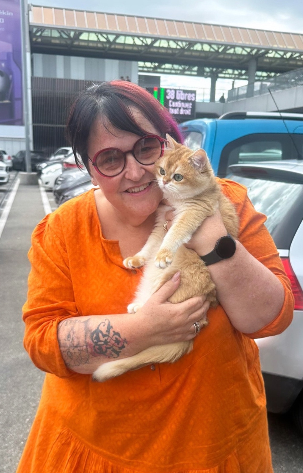 Owner with kitten